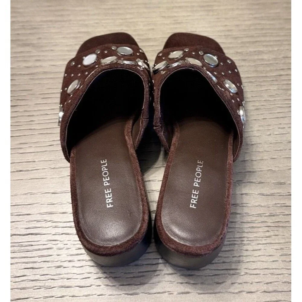 FREE PEOPLE Brown Mirage Mules. Sizes 6, 7 ,8